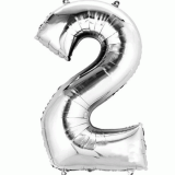 Folie Ballon 2 Zilver XL