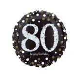 Folieballon 80 Happy Birthday Sparkling