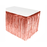 Folie Fringe Tafelrok Roségoud (275x74cm)