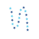 Glitter String Slinger Ster Blauw