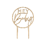 Houten Taarttopper Hey Baby Ginger Ray