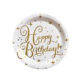 Bordjes Happy Birthday! Wit/Goud 