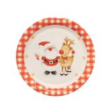 Bordjes Kerstman en Rendier 18cm 