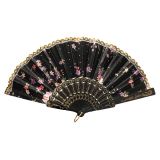 Waaier Bloemen Zwart