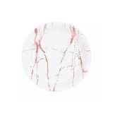 Kartonnen Bordjes Marble Roségoud 18cm (20st)