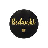 Stickers Bedankt Zwart/Goud (24st)