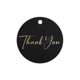 Hangkaartjes Thank You Zwart/Goud (12st)