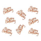Tafelconfetti Happy Birthday Roségoud (48st)