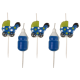 Kaarsjes Geboorte Blauw (5st)