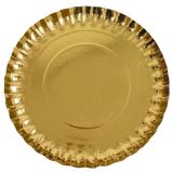 Kartonnen Dienblad Rond Metallic Goud 28cm (5st)