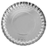 Kartonnen Dienblad Rond Metallic Zilver 28cm
