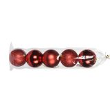 Kerstballen Rood 80mm (5st)