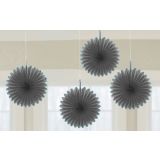 Mini Waaier Zwart 4st