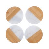 Onderzetter Marmer & Bamboe Rond (4st)