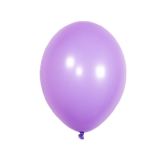 Paarse latex ballonnen, volledig opgeblazen tot 29 cm, verpakt per 50 stuks.