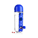 Waterfles met Pillendoos Blauw