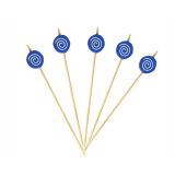 Cocktailprikkers Candy Swirl Hout Blauw (24st)