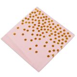 Servetten Dots Roze/Goud (20st)