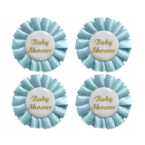 Rozetten Babyshower Blauw (4st)