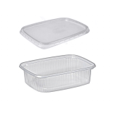 Saladebakjes Rechthoek met deksel 125cc (100st)