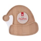Serveerplateau Kerstmuts Bamboe - 22 x 22,5 x 1,5 cm - 1 stuk