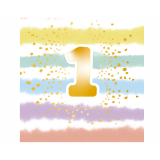 Servetten 1st Birthday Rainbow (16st)