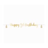 Slinger Happy 1st Birthday Blauw/Goud