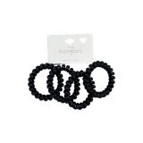 Haarelastiekjes Spiraal Dik Zwart (4st) 