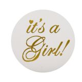 Stickers Rond It's a Girl! Goud (24 stuks)