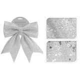 Kerstdeco Strik XL Zilver