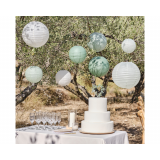 Papieren Lampionnen Sage & Wit Ginger Ray (8st)