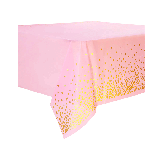 Plastic Tafelkleed Dots Roze/Goud