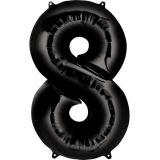Folieballon 8 Zwart XL