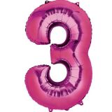 Folieballon 3 Roze XL