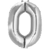 Folie Ballon 0 Zilver 40cm