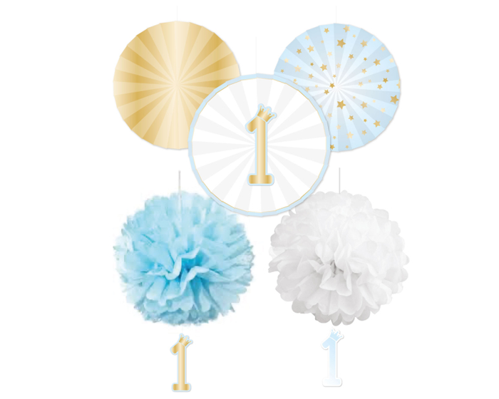 Decoratie Kit 1st Birthday Blauw (5st) afbeelding