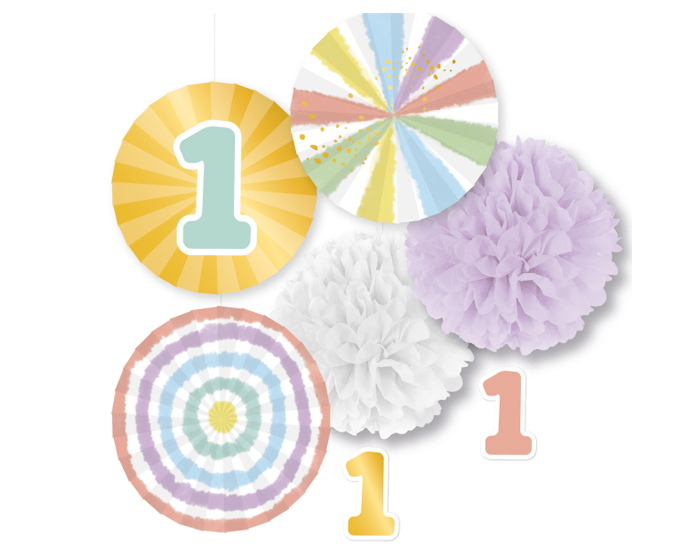 Decoratie Kit 1st Birthday Rainbow (5st) afbeelding