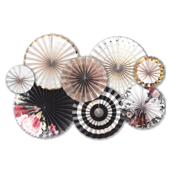 Deco Waaiers Bloemen (8st) afbeelding