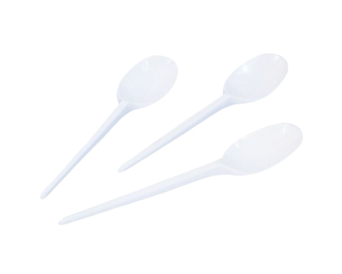 Plastic Dessertlepels Wit - 50 stuks afbeelding