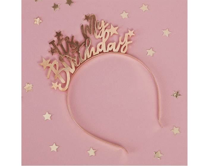 * Diadeem It's My Birthday Goud Ginger Ray afbeelding