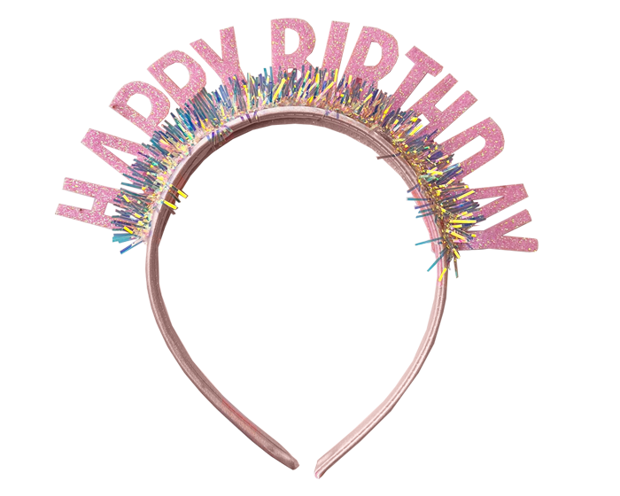Glitter Diadeem Happy Birthday Roze afbeelding