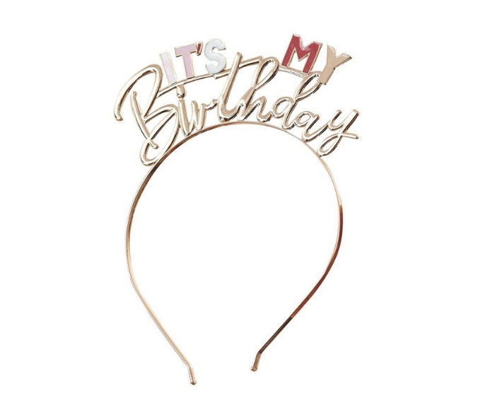 Diadeem It's My Birthday Pastel&Goud afbeelding