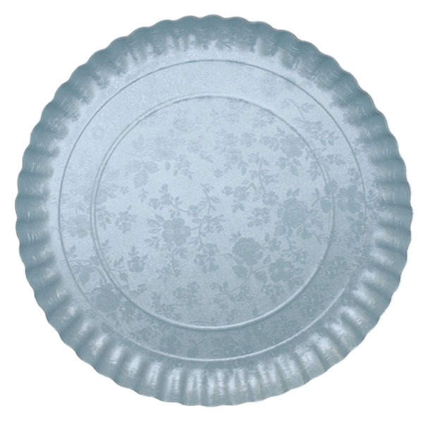 Kartonnen Dienblad Rond Reliëf Blauw afbeelding