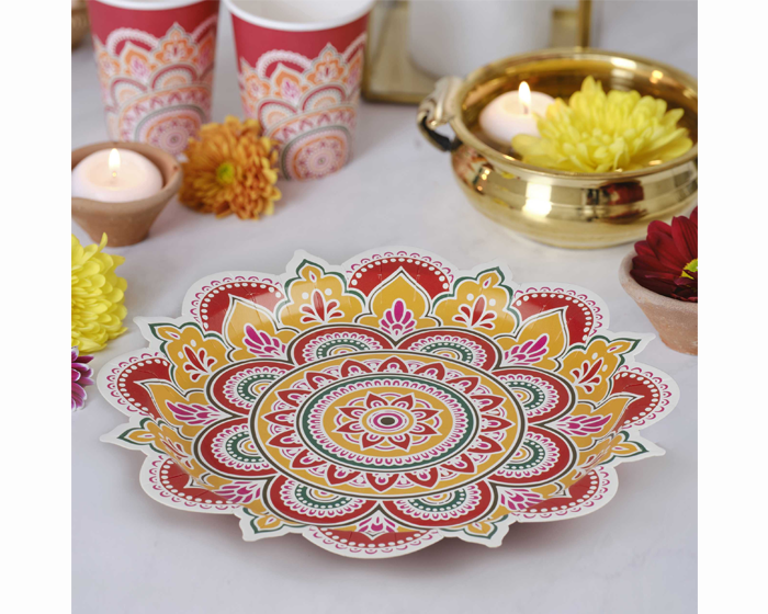 Papieren Borden Diwali– Ø 27cm – 8 stuks afbeelding