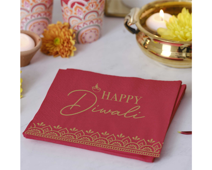 Servetten Diwali Ginger Ray (6st) afbeelding