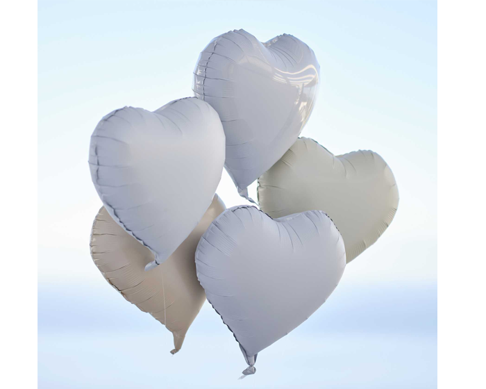 Hartjes Ballonnen Grijs, Taupe&Creme Ginger Ray (5st) afbeelding