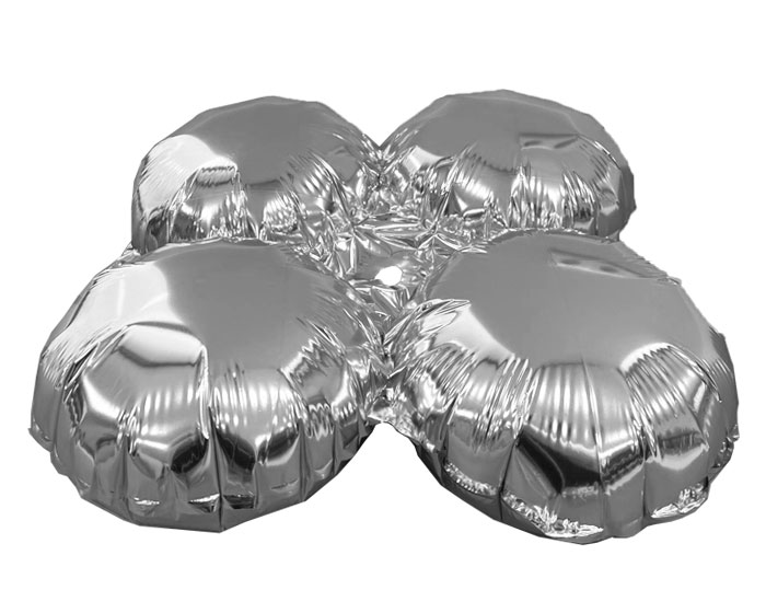 Folieballon Standaard 4 Cirkels Zilver afbeelding