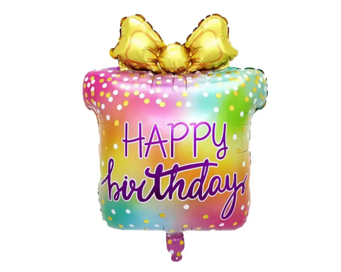 Folieballon Happy Birthday Cadeau - 46x48cm afbeelding