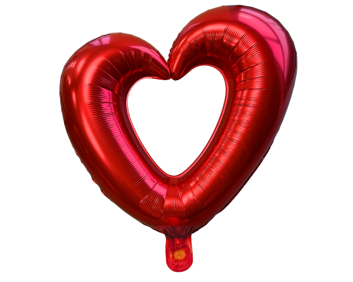 Folieballon Hart Frame Rood - 99x87cm afbeelding