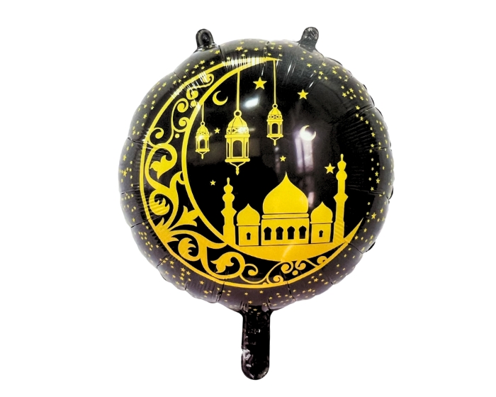 Folieballon Rond Halve Maan met lantaarns - 45cm afbeelding